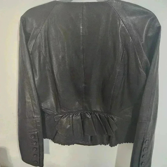 WOMENS HOSS INTROPIA BROWN LEATHER JACKET, SIZE 10 - Picture 5 of 10